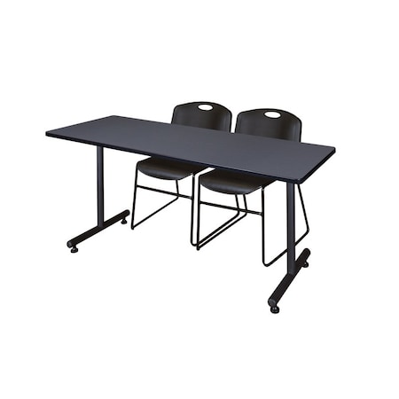 Kobe Rectangle Tables > Training Tables > Kobe Training Table & Chair Sets, 60 W, 24 L, 29 H, Grey MKTRCT6024GY44BK
